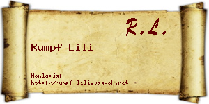 Rumpf Lili névjegykártya